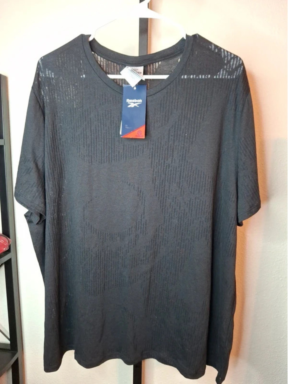 Reebok Womens Black Short Sleeve Burnout T-Shirt Size 3X Nwt